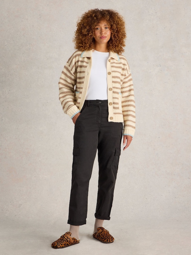 White Stuff Black Everleigh Cargo Trousers - Image 1 of 6