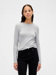 Gap Grey Modern Crew Neck Long Sleeve T-Shirt - Image 1 of 4
