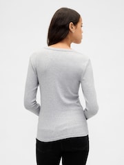 Gap Grey Modern Crew Neck Long Sleeve T-Shirt - Image 2 of 4