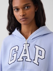 Gap Light Blue Vintage Soft Oversized Logo Zip-Up Hoodie - Image 4 of 4