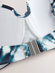 Bleu marine effet tie-dye - Haut de bikini bandeau filaire - Image 9 de 9