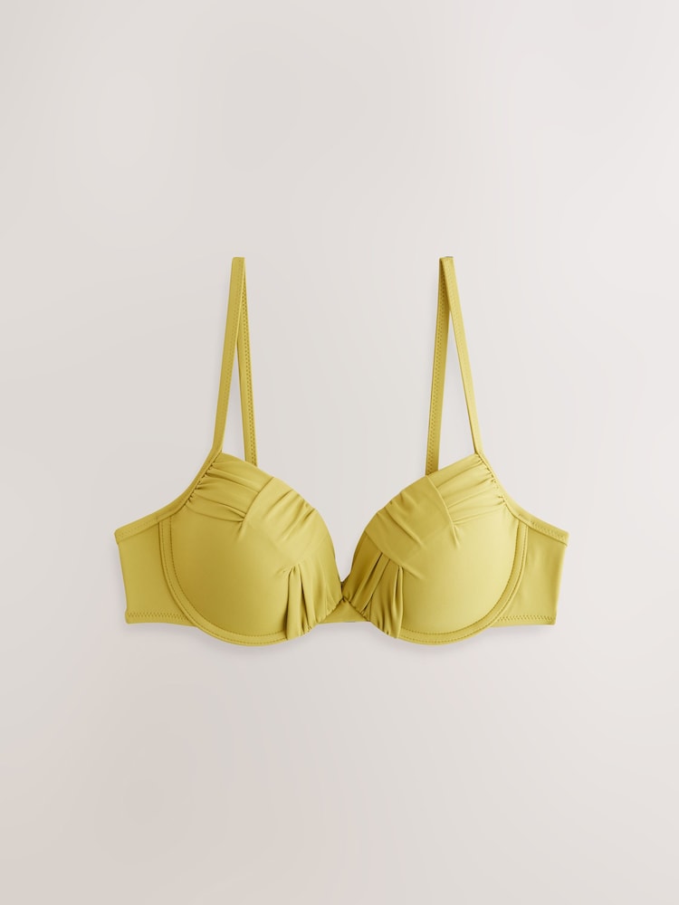 Vert citron - Top drapé, matelassé et galbant Bikini - Image 6 of 8