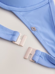 Periwinkle Blue Draped Padded Shaping Wired Bikini Top - Image 9 of 9