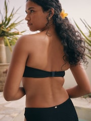 Noir - Haut Bikini bandeau en métal - Image 3 of 5