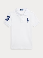 Polo Ralph Lauren White Boys Big Pony Varsity Polo Shirt - Image 1 of 2