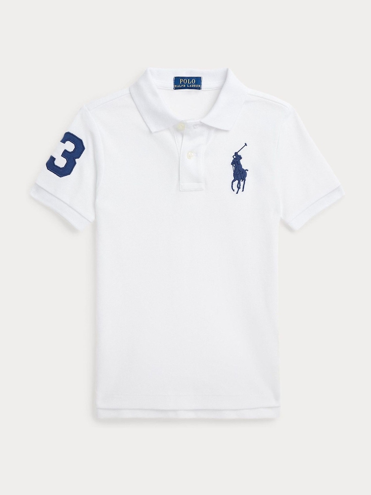 Polo Ralph Lauren White Boys Big Pony Varsity Polo Shirt - Image 1 of 2 Polo Ralph Lauren White Boys Big Pony Varsity Polo Shirt - Image 1 of 2