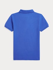 Polo Ralph Lauren Blue Boys Polo Bear Pique Polo Shirt - Image 2 of 2