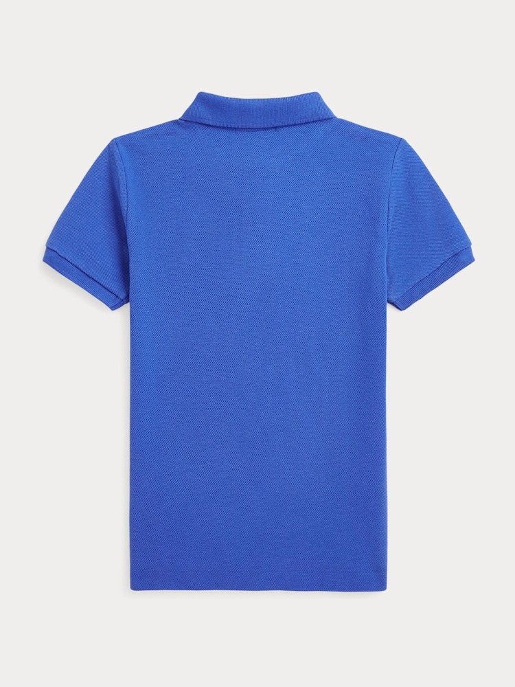 Polo Ralph Lauren Blue Boys Polo Bear Pique Polo Shirt - Image 2 of 2