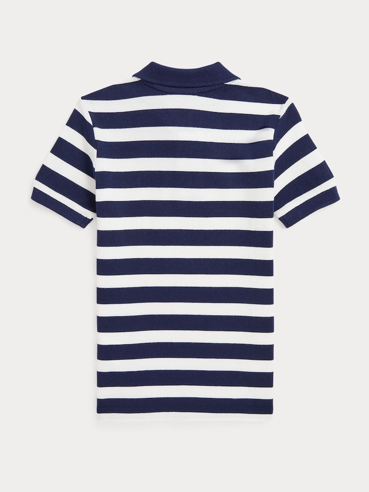 Polo Ralph Lauren Blue/White Boys Striped Pique Polo Shirt - Image 2 of 2