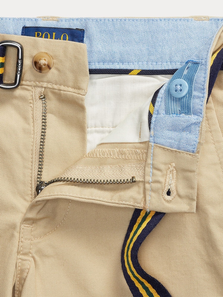 Polo Ralph Lauren Brown Boys Skinny Fit Flex Abrasion Twill Shorts - Image 3 of 3 Polo Ralph Lauren Brown Boys Skinny Fit Flex Abrasion Twill Shorts - Image 3 of 3