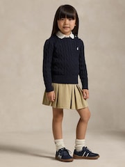 Polo Ralph Lauren Blue Girls Cable-Knit Jumper - Image 1 of 6