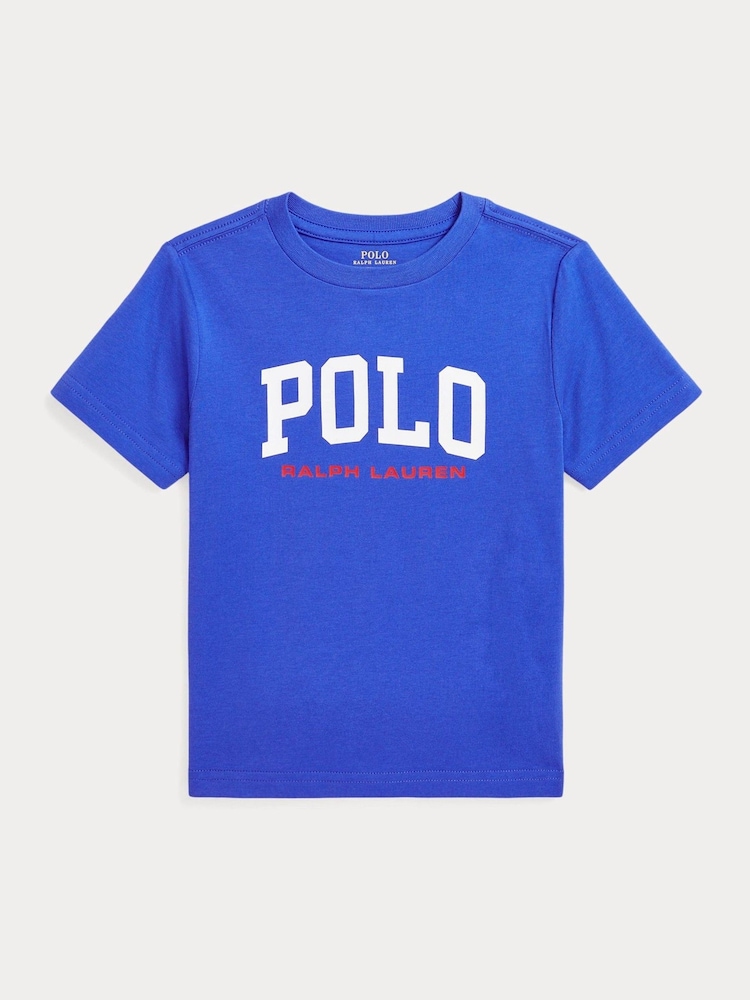 Polo Ralph Lauren Blue Boys Logo Jersey T-Shirt - Image 1 of 2 Polo Ralph Lauren Blue Boys Logo Jersey T-Shirt - Image 1 of 2