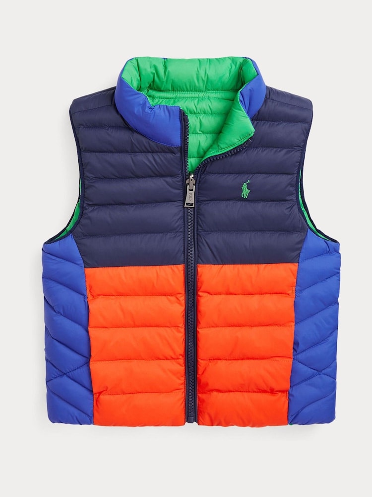Polo Ralph Lauren Multi Boys Reversible Padded Gilet - Image 1 of 3