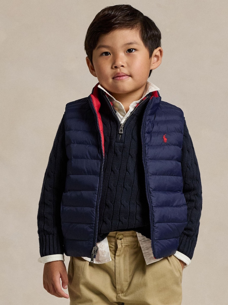 Polo Ralph Lauren Red/Blue Boys Reversible Quilted Vest - Image 1 of 7