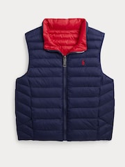 Polo Ralph Lauren Red/Blue Boys Reversible Quilted Vest - Image 5 of 7