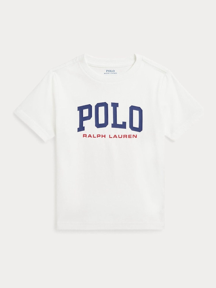 Polo Ralph Lauren White Boys Logo Jersey T-Shirt - Image 1 of 2