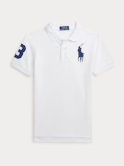 Polo Ralph Lauren White Slim Fit Boys 100% Cotton Pique Polo Shirt - Image 1 of 2