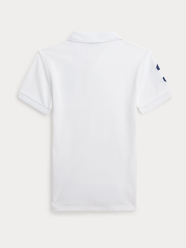 Polo Ralph Lauren White Slim Fit Boys 100% Cotton Pique Polo Shirt - Image 2 of 2