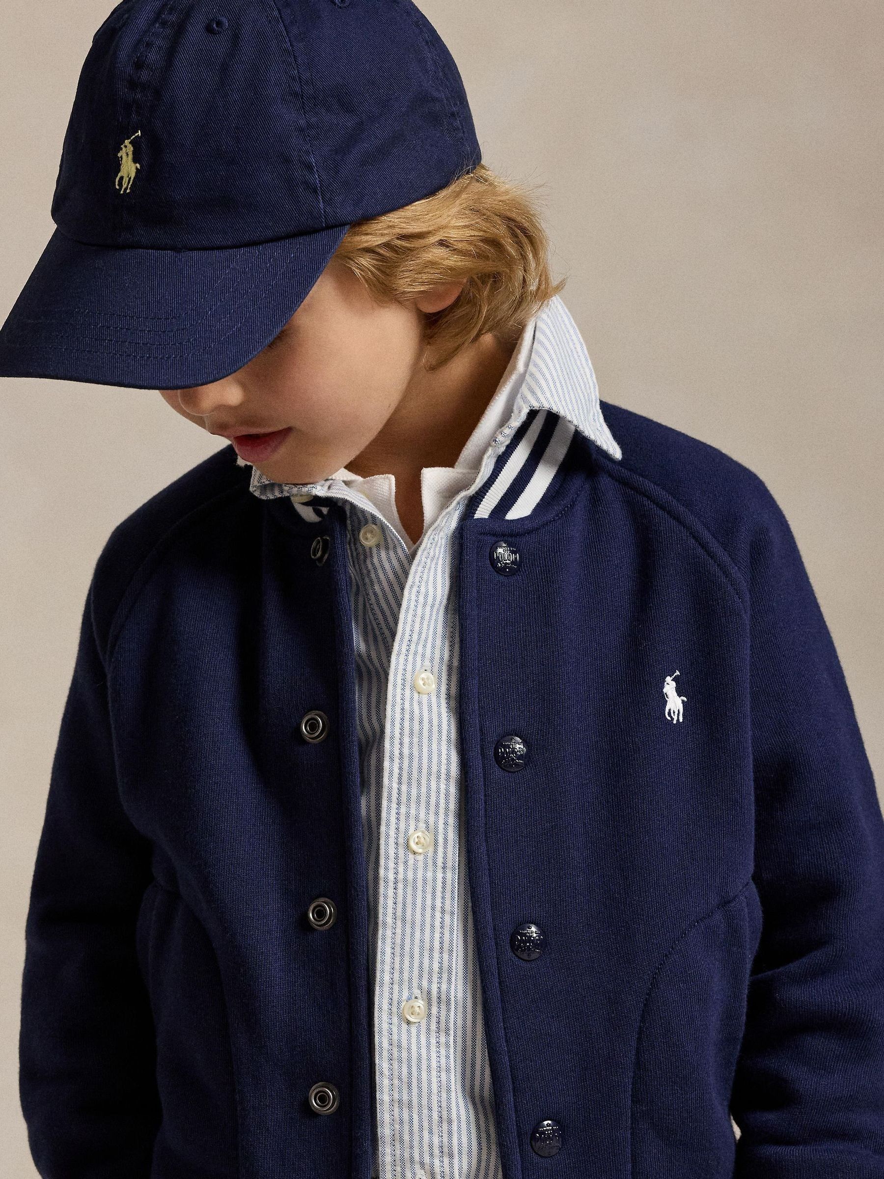 Buy Polo Ralph Lauren Navy Fleece Sporty Baseball Jacket from Next USA