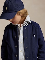 Polo Ralph Lauren Navy Boys Fleece Sporty Baseball Jacket - Image 3 of 5