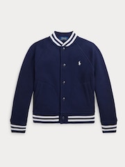 Polo Ralph Lauren Navy Boys Fleece Sporty Baseball Jacket - Image 4 of 5