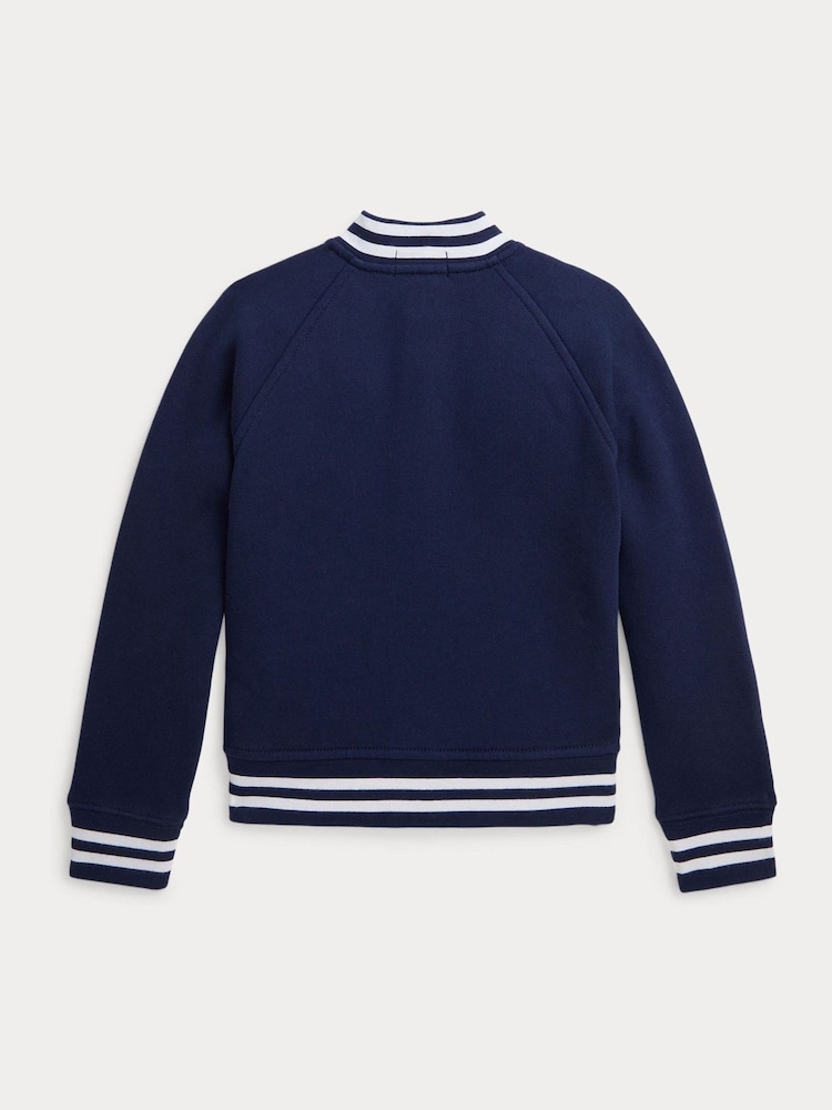 Polo Ralph Lauren Navy Fleece Sporty Baseball Jacket - Image 5 of 5 Polo Ralph Lauren Navy Fleece Sporty Baseball Jacket - Image 5 of 5