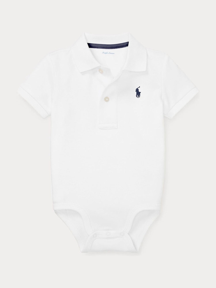 Polo Ralph Lauren White Baby Boys Polo Bodysuit - Image 1 of 2