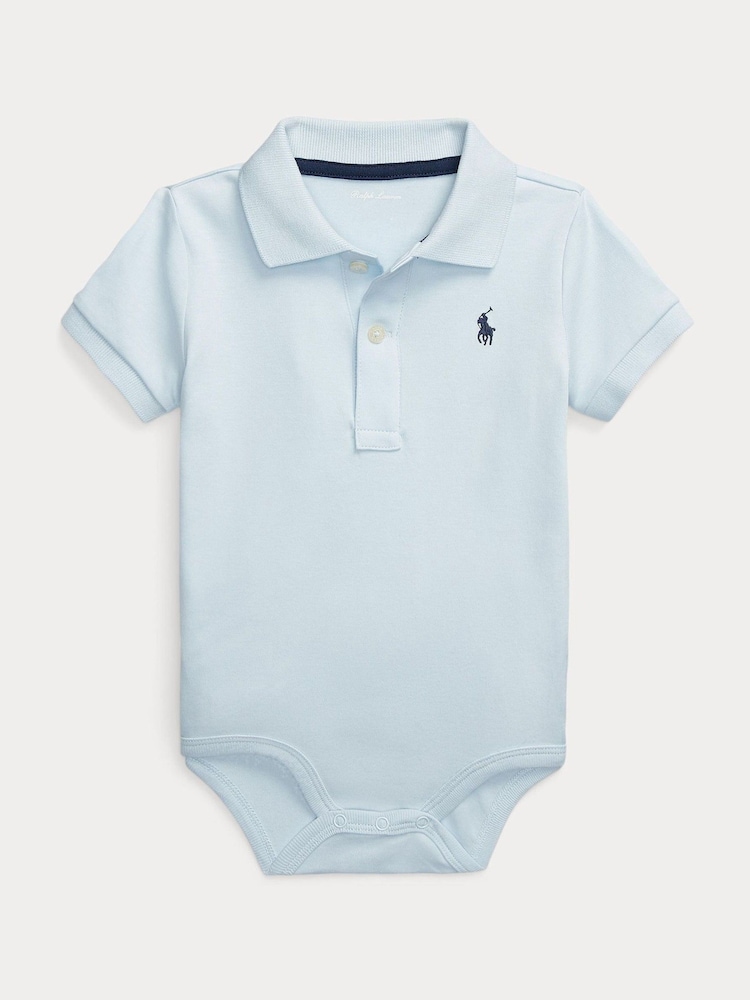 Polo Ralph Lauren Light Blue Baby Boys Polo Bodysuit - Image 1 of 2