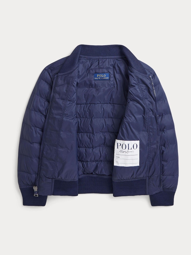Polo Ralph Lauren Blue Boys Quilted Bomber Jacket - Image 3 of 3