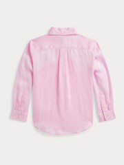 وردي شاحب - Polo Ralph Lauren Linen Logo Shirt - صورة 5 من 5