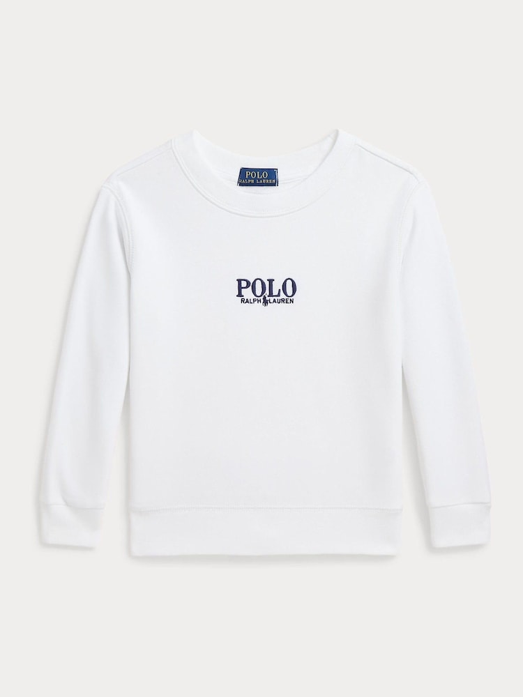 Polo Ralph Lauren White Logo French Terry Sweatshirt - Image 1 of 2