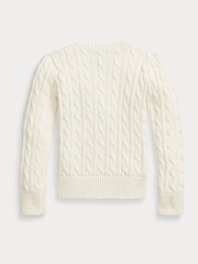 Polo Ralph Lauren Cream Girls Cable-Knit Jumper - Image 2 of 2