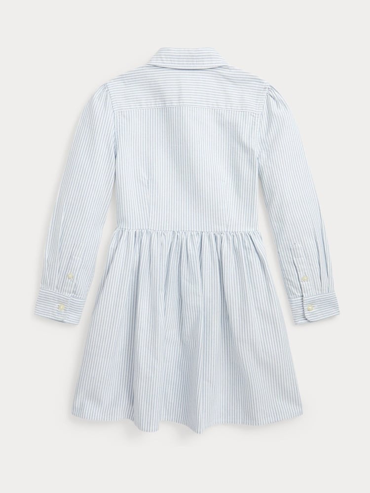 Polo Ralph Lauren Blue/White Girls Striped Oxford Shirt Dress - Image 2 of 2