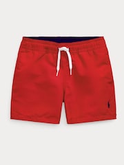 Polo Ralph Lauren Red Boys Traveller Logo Swim Shorts - Image 1 of 2
