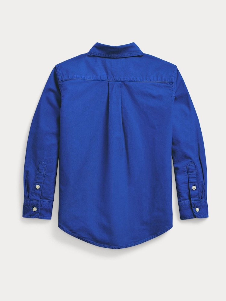Polo Ralph Lauren Blue Boys Garment Dyed Oxford Shirt - Image 2 of 2