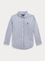 Polo Ralph Lauren Blue/White Striped Poplin Shirt - Image 1 of 2