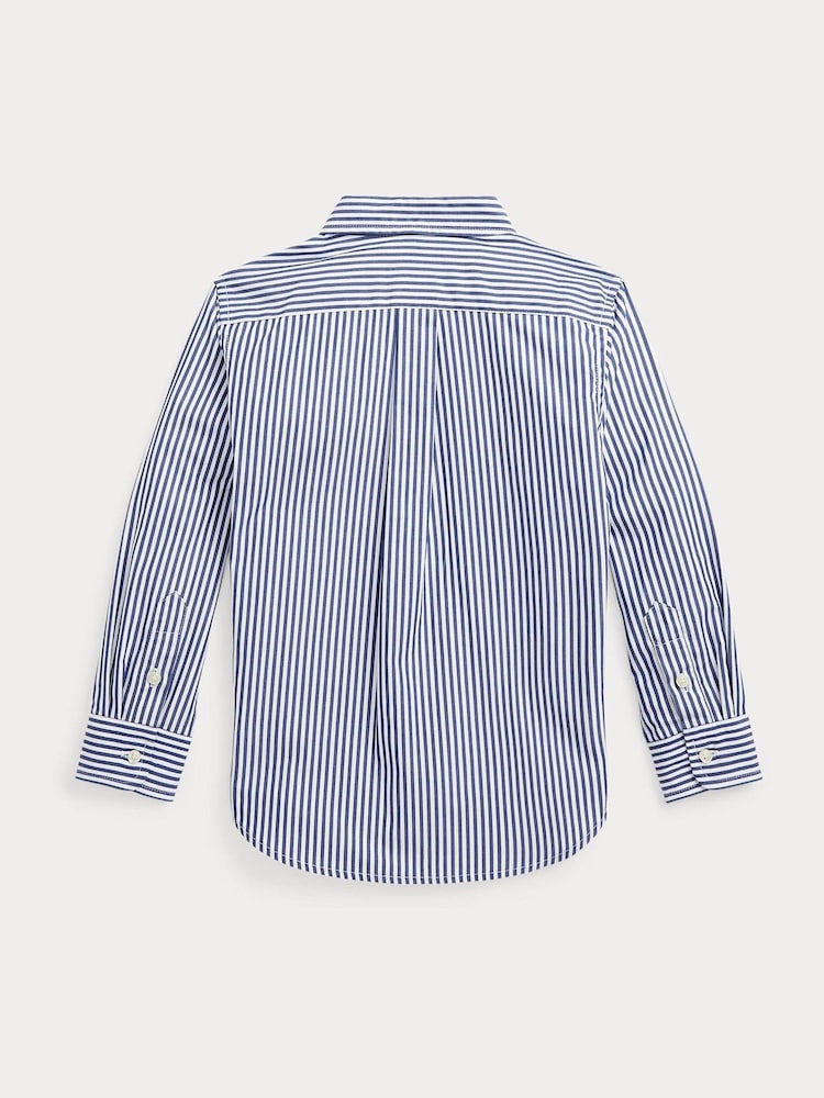 Polo Ralph Lauren Blue/White Striped Poplin Shirt - Image 2 of 2