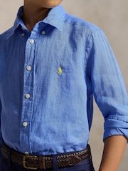 Polo Ralph Lauren Pale Blue Linan Logo Shirt - Image 3 of 5