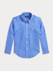 Polo Ralph Lauren Pale Blue Linan Logo Shirt - Image 4 of 5