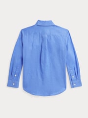 Polo Ralph Lauren Pale Blue Linen Logo Shirt - Image 6 of 6