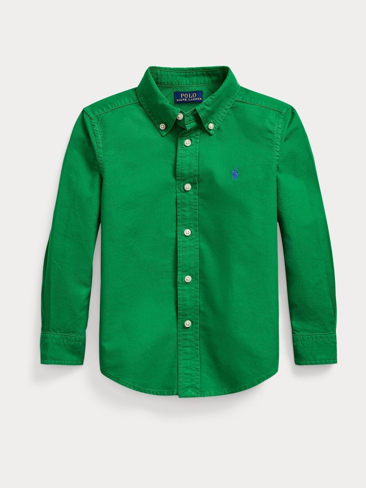 Polo Ralph Lauren Green Boys Garment Dyed Oxford Shirt - Image 2 of 2