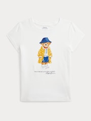 Polo Ralph Lauren White Girls Polo Bear Jersey T-Shirt - Image 1 of 2