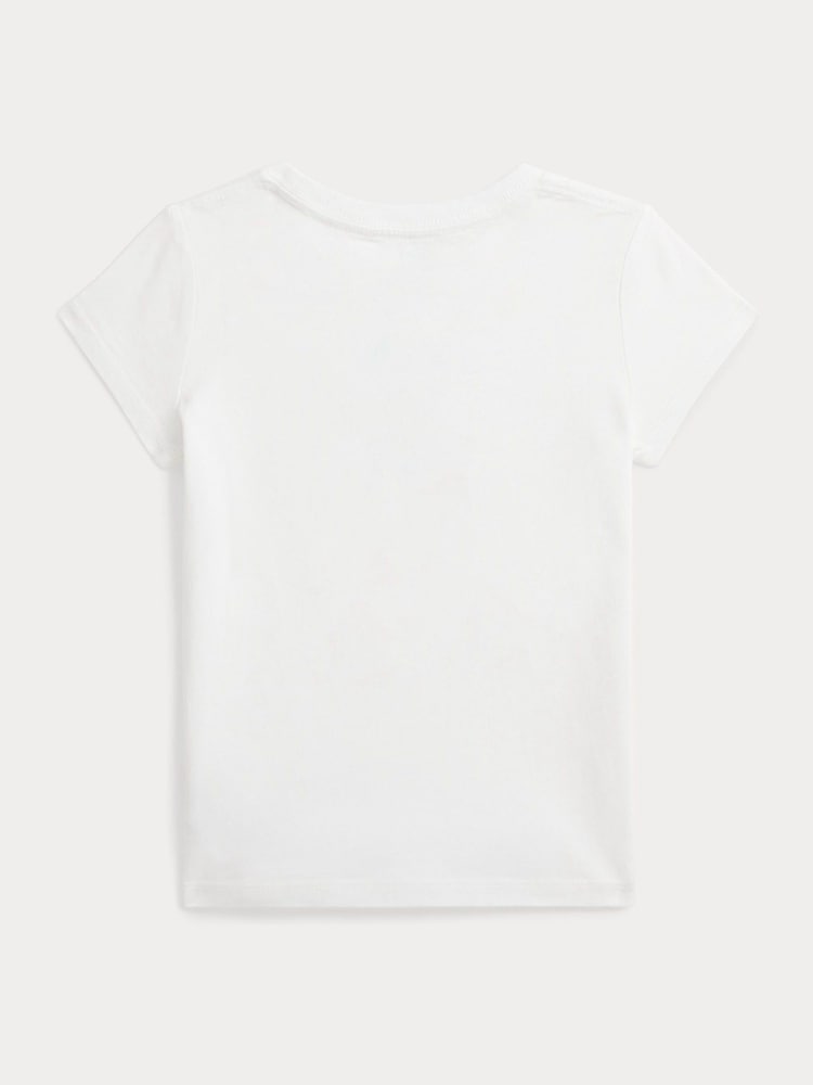 Polo Ralph Lauren White Girls Polo Bear Jersey T-Shirt - Image 2 of 2