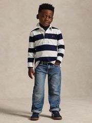 Polo Ralph Lauren White/Blue Boys The Iconic Rugby Shirt - Image 1 of 5
