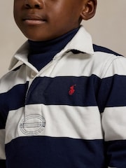 Polo Ralph Lauren White/Blue Boys The Iconic Rugby Shirt - Image 3 of 5