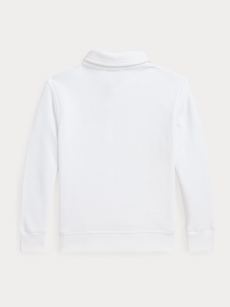 Polo Ralph Lauren White Quarter Zip Jersey Jumper - Image 2 of 2 Polo Ralph Lauren White Quarter Zip Jersey Jumper - Image 2 of 2