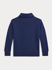 Polo Ralph Lauren Blue Boys Quarter Zip Jersey Jumper - Image 2 of 2