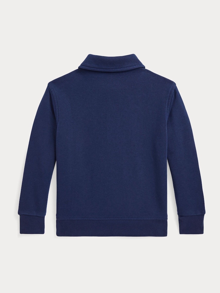 Polo Ralph Lauren Blue Quarter Zip Jersey Jumper - Image 2 of 2 Polo Ralph Lauren Blue Quarter Zip Jersey Jumper - Image 2 of 2