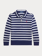 Polo Ralph Lauren Blue/White Boys Striped French Terry Sweatshirt - Image 1 of 2