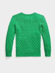 Polo Ralph Lauren Green Boys Cable-Knit Jumper - Image 2 of 2